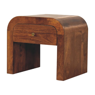 Darcy Mango Wood Bedside Table, Chestnut Finish
