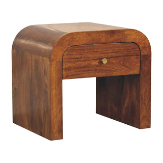 Darcy Mango Wood Bedside Table, Chestnut Finish