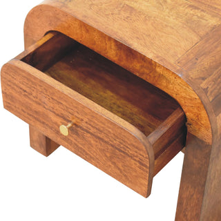 Darcy Mango Wood Bedside Table, Chestnut Finish