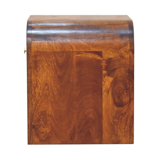 Darcy Mango Wood Bedside Table, Chestnut Finish