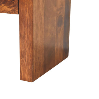 Darcy Rounded Corners TV Stand with 2 Drawers, Chestnut Finish