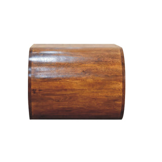 Round Open-Frame Coffee Table - Mango Wood, Chestnut Finish