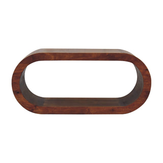 Open Frame TV Stand, Mango Wood in Chestnut Finish