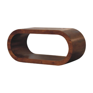 Open Frame TV Stand, Mango Wood in Chestnut Finish