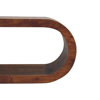 Open Frame TV Stand, Mango Wood in Chestnut Finish