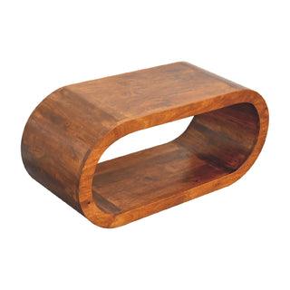 Open Frame TV Stand, Mango Wood in Chestnut Finish