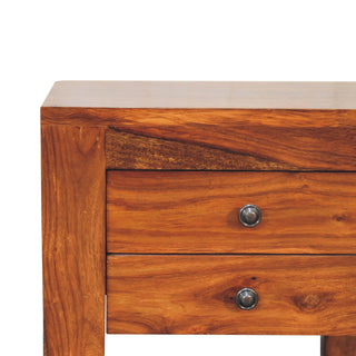 Sheesham Wood Bedside Table with 2 Drawers
