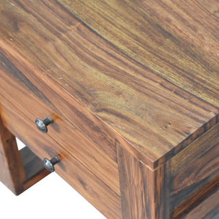 Sheesham Wood Bedside Table with 2 Drawers