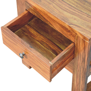 Sheesham Wood Bedside Table with 2 Drawers