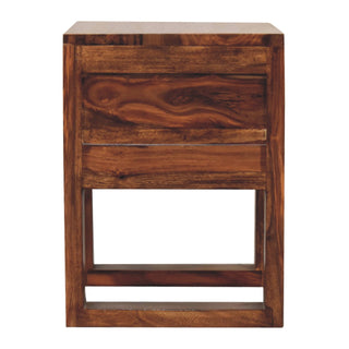 Sheesham Wood Bedside Table with 2 Drawers