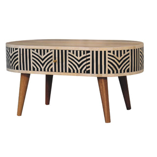 Edessa Coffee Table, Mango Wood and Bone Inlay