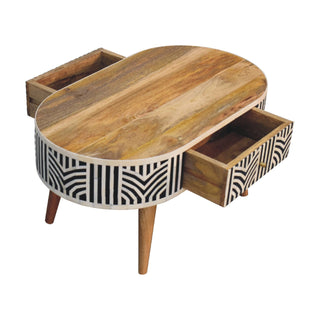 Edessa Coffee Table, Mango Wood and Bone Inlay