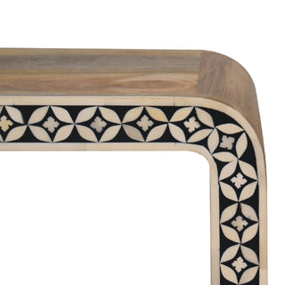 Edessa End Table with Bone Inlay and Mango Wood