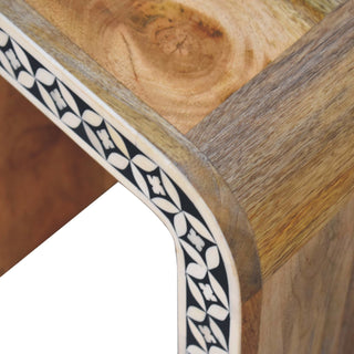 Edessa End Table with Bone Inlay and Mango Wood