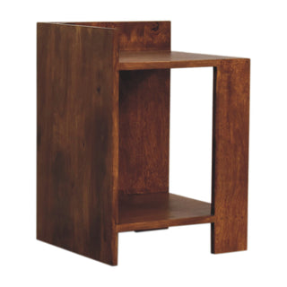 Open Frame Bedside Table, Chestnut Finish