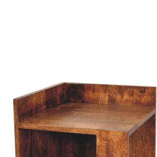 Open Frame Bedside Table, Chestnut Finish