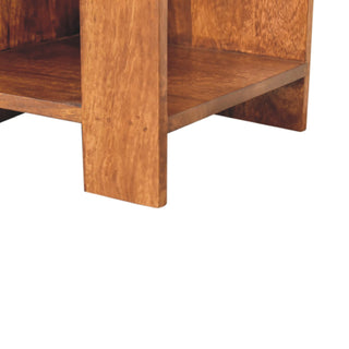 Open Frame Bedside Table, Chestnut Finish