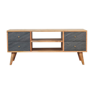 Mango Wood Slade Media Unit with 4 Drawers