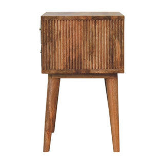 Slade Bedside Table 2-Drawer Grey Fronts