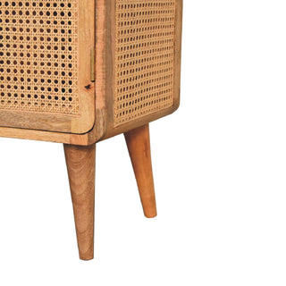 Mango Wood and Rattan Doors Storage Cabinet