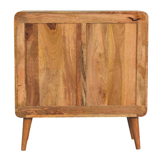 Mango Wood and Rattan Doors Storage Cabinet