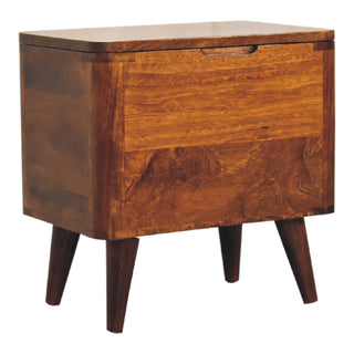 Mango Wood Lid-up Storage Stool, Chestnut Finish