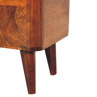 Mango Wood Lid-up Storage Stool, Chestnut Finish
