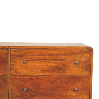 6-Drawer Chest in Mango Wood with Chestnut Finish