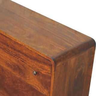 6-Drawer Chest in Mango Wood with Chestnut Finish