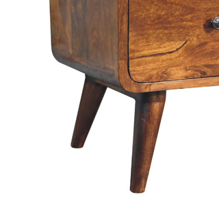 Mango Wood 2-over-3 Drawer Chest in Chestnut Finish