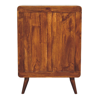 Mango Wood 2-over-3 Drawer Chest in Chestnut Finish