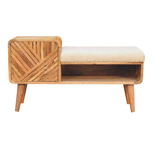 Bouclé Storage Bench