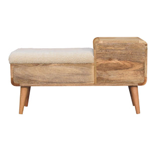 Bouclé Storage Bench