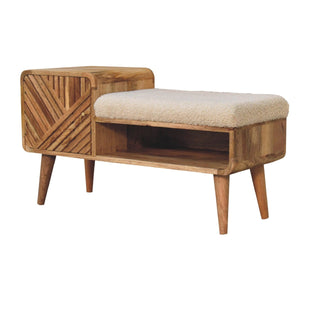 Bouclé Storage Bench