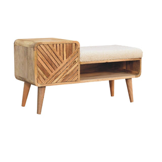 Bouclé Storage Bench