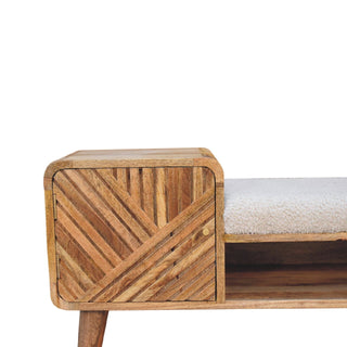 Bouclé Storage Bench