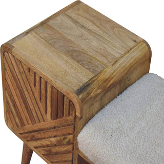 Bouclé Storage Bench