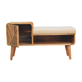 Bouclé Storage Bench