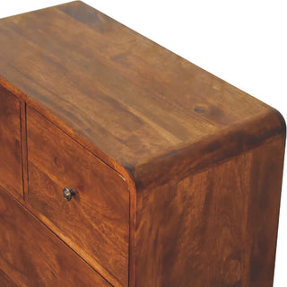 Mango Wood 2-over-2 Drawer Chest - Chestnut Finish