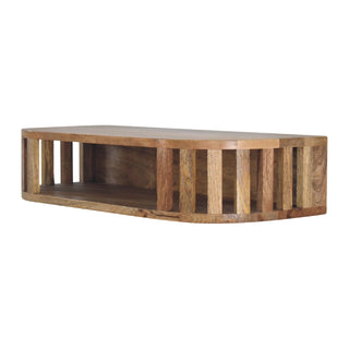 Ariella Floating Console Table in Mango Wood with Oak Finish