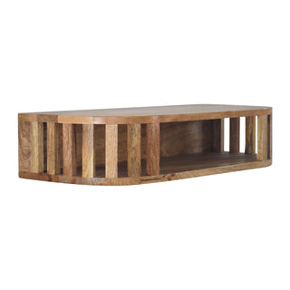 Ariella Floating Console Table in Mango Wood with Oak Finish