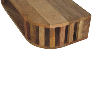 Ariella Floating Console Table in Mango Wood with Oak Finish