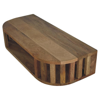 Ariella Floating Console Table in Mango Wood with Oak Finish