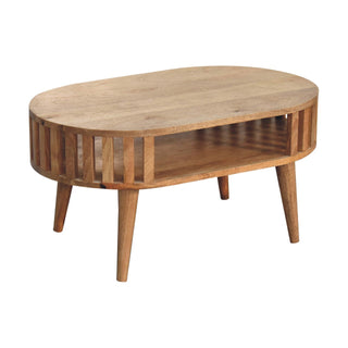 Andrea Slatted Coffee Table in Mango Wood with Oak Finish