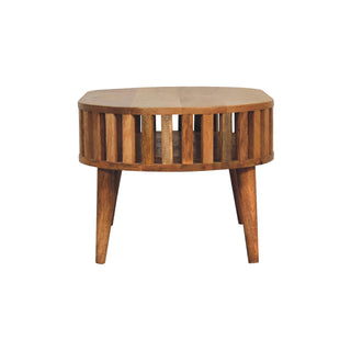 Andrea Slatted Coffee Table in Mango Wood with Oak Finish