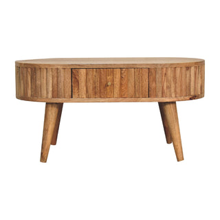 Stripe Coffee Table in Mango Wood with Oak Finish