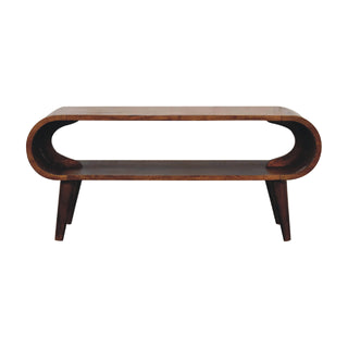 Nordic Chestnut Coffee Table with Open Shelf