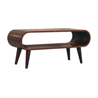Nordic Chestnut Coffee Table with Open Shelf