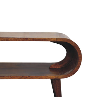 Nordic Chestnut Coffee Table with Open Shelf