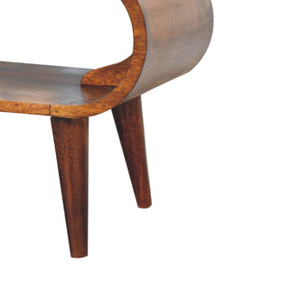 Nordic Chestnut Coffee Table with Open Shelf